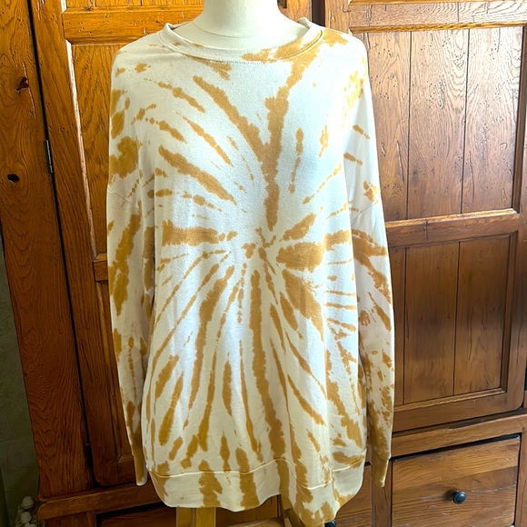 My Story Tops - MY STORY Tie Dye Gold & Cream Lightweight SWEATSHIRT🌻Gently worn size MEDIUM😊